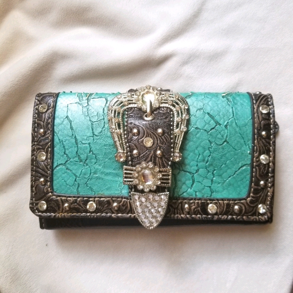 Bling leather wallet